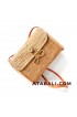 Ata rattan wallet bag with ribbon clip with sling leather